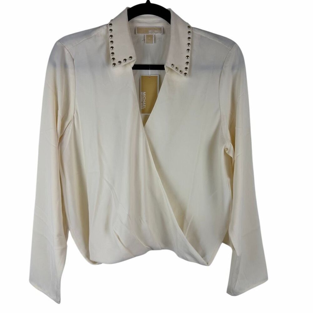 NWT Michael Kors cream with gold rivets- size M